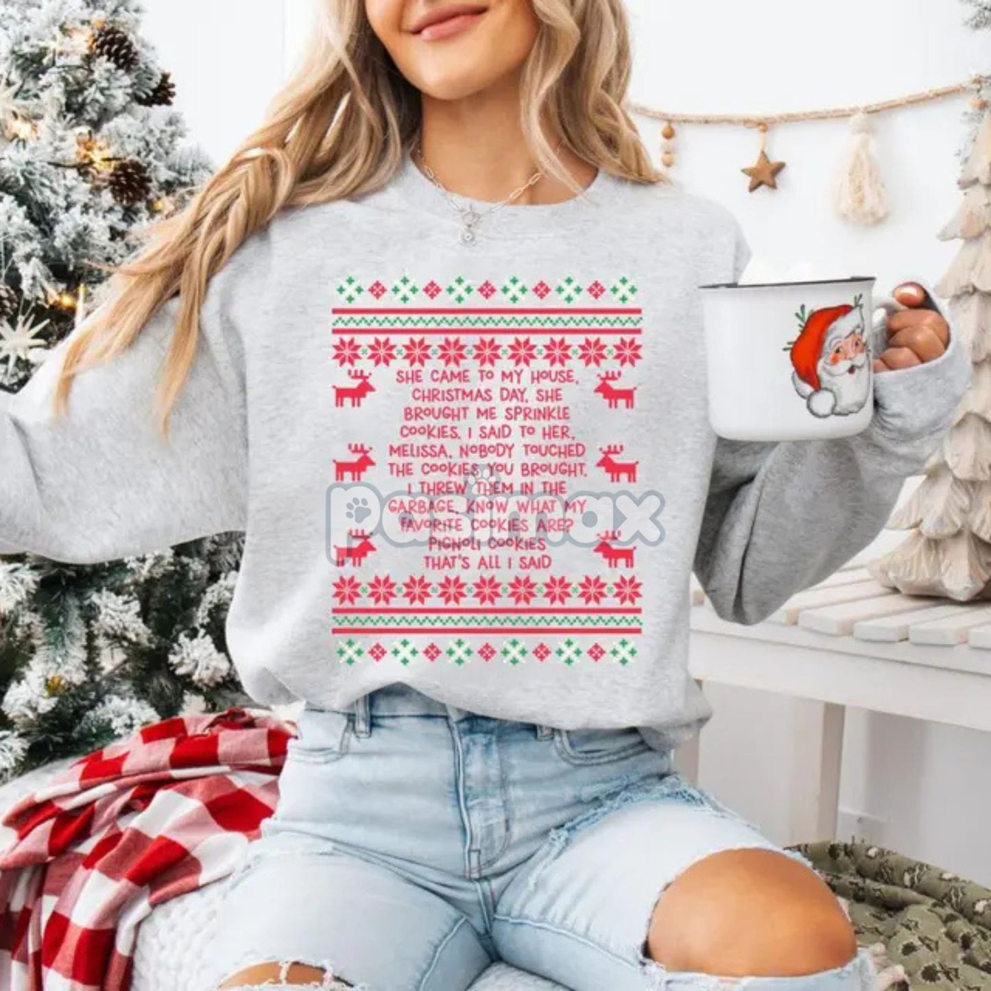 She Brought Me Sprinkle Cookies Sweatshirt – Funny Ugly Christmas Quote Top