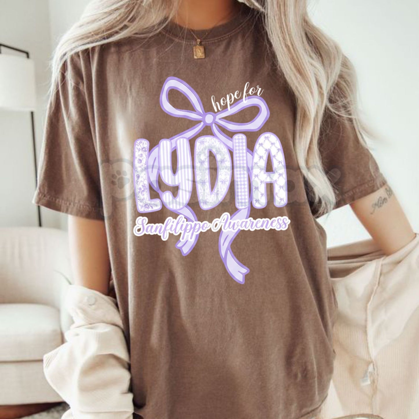 Comfort Colors® 'Hope For Lydia' Awareness T-Shirt – Custom Name Support Tee, Inspirational Quote Apparel, Fundraiser Gift