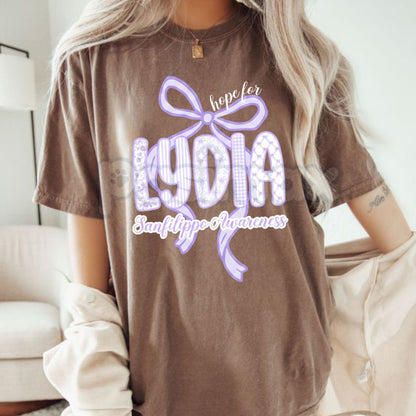 Comfort Colors® 'Hope For Lydia' Awareness T-Shirt – Custom Name Support Tee, Inspirational Quote Apparel, Fundraiser Gift