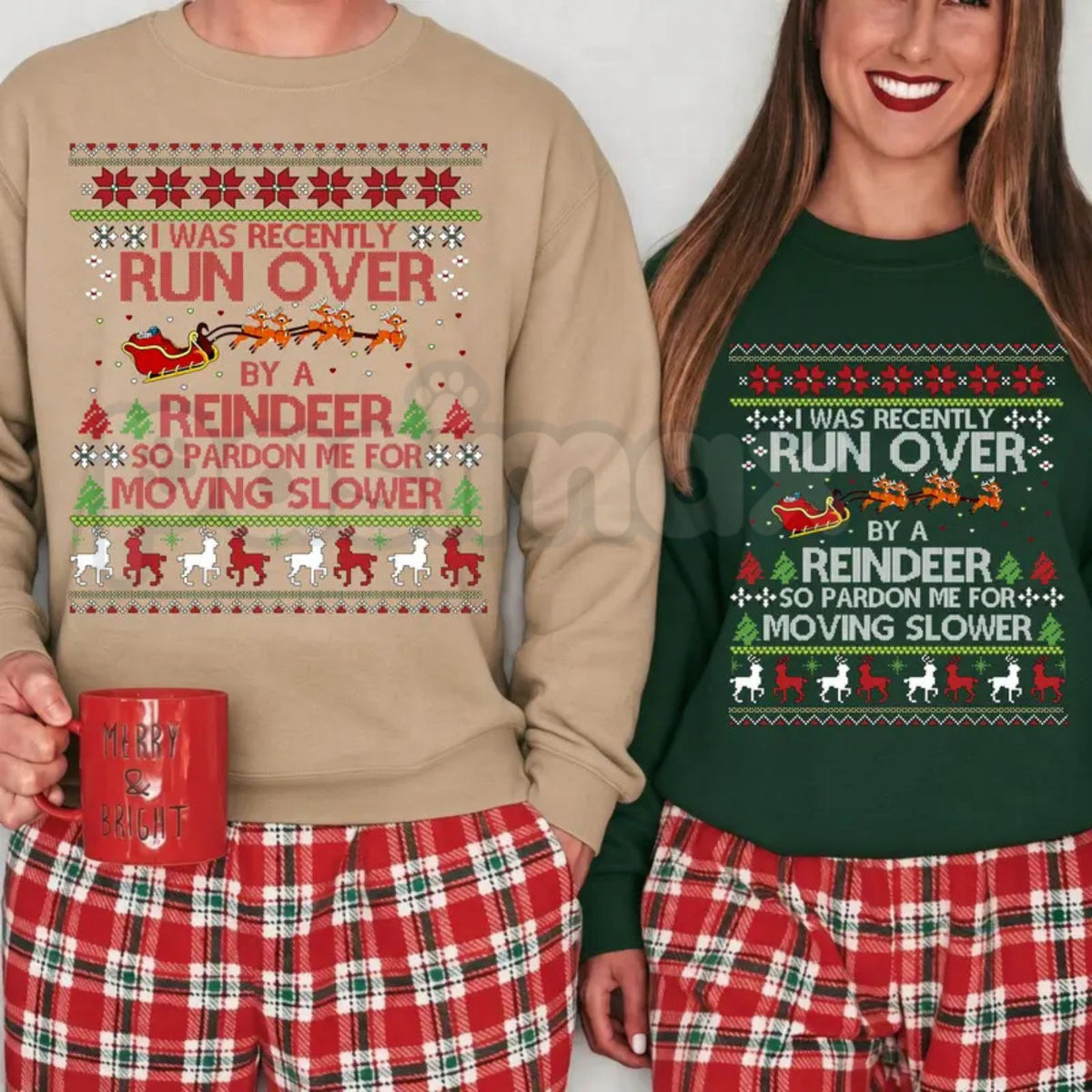 Most Likely To Get Run Over By A Reindeer Sweatshirt | Funny Family Holiday Crewneck