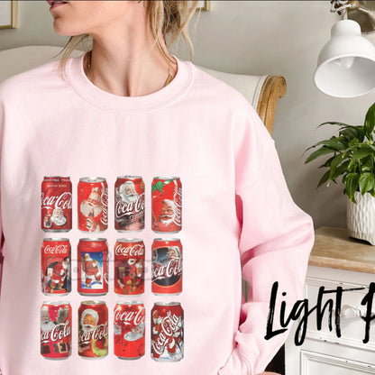 Vintage Coke Santa Cans Christmas Sweatshirt – Retro Holiday Crewneck