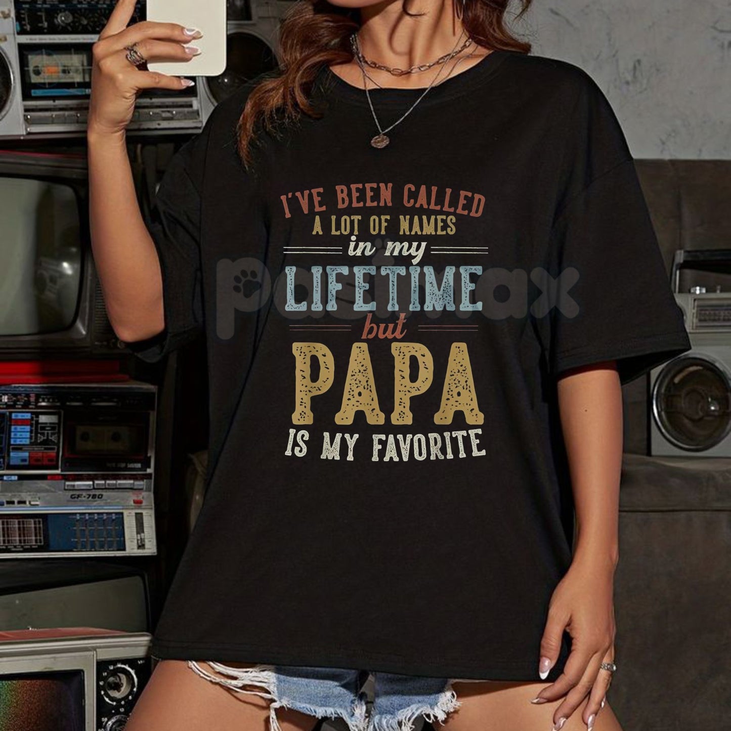 "Papa Is My Favorite Name" Father's Day Papa T-Shirt - Heartfelt Grandfather Gift, Proud Papa Slogan Tee, Best Grandpa Apparel