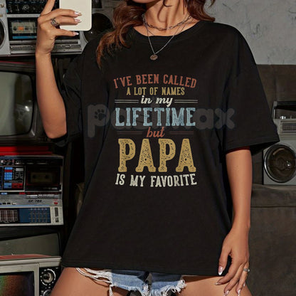 "Papa Is My Favorite Name" Father's Day Papa T-Shirt - Heartfelt Grandfather Gift, Proud Papa Slogan Tee, Best Grandpa Apparel
