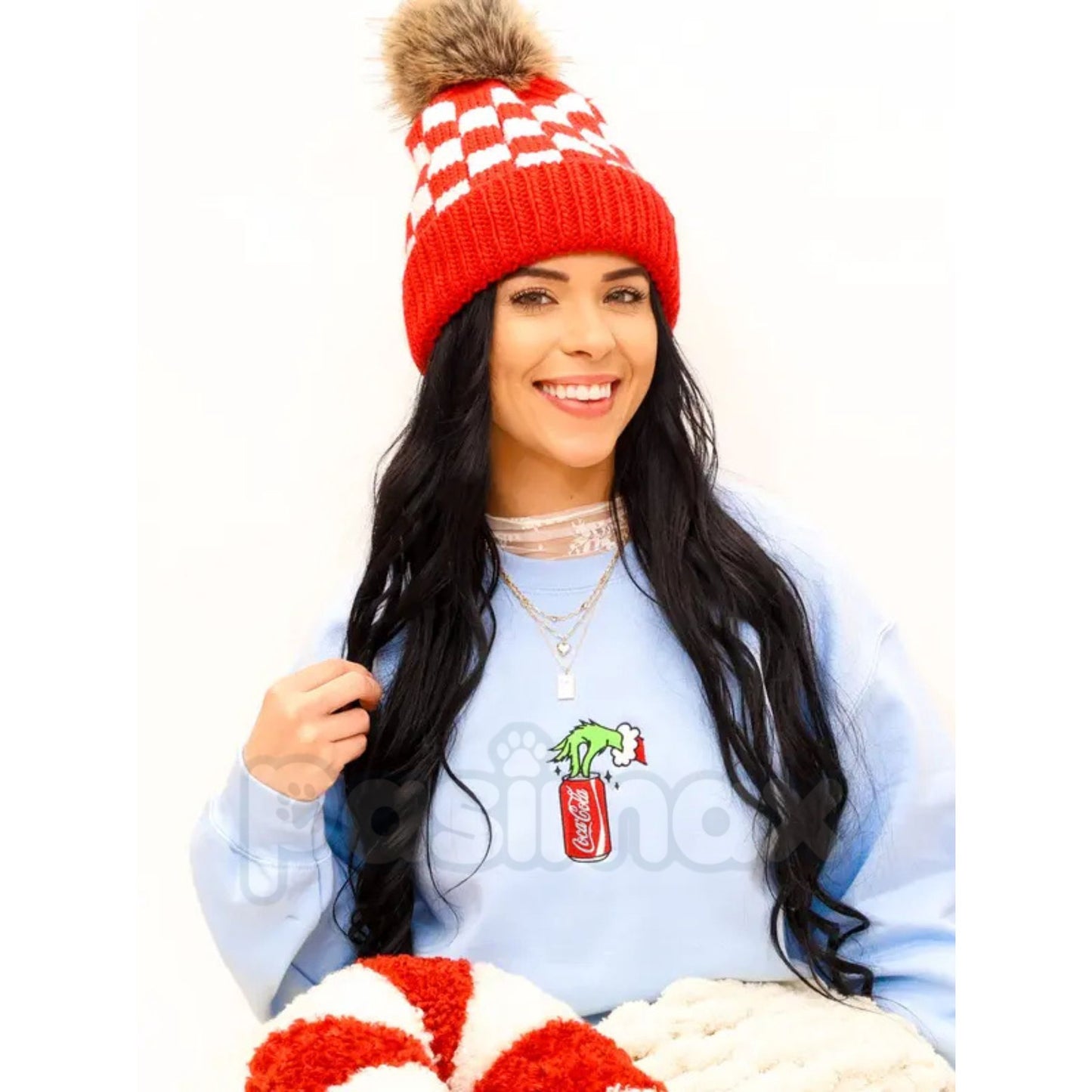 Embroidered Christmas Drink Sweatshirt – Festive Holiday Beverage Crewneck