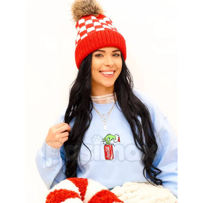Embroidered Christmas Drink Sweatshirt – Festive Holiday Beverage Crewneck