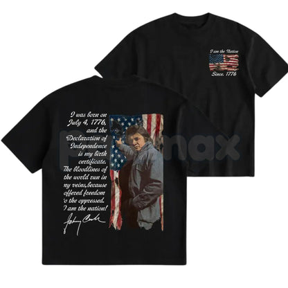 Vintage "I AM THE NATION" Music Singer T-Shirt – Retro Outlaw 2-Sided Graphic Tee, Premium 100% Cotton Country Legend Fan Top, Soft Lived-In Heavyweight Waylon Aesthetic Shirt, Made in USA