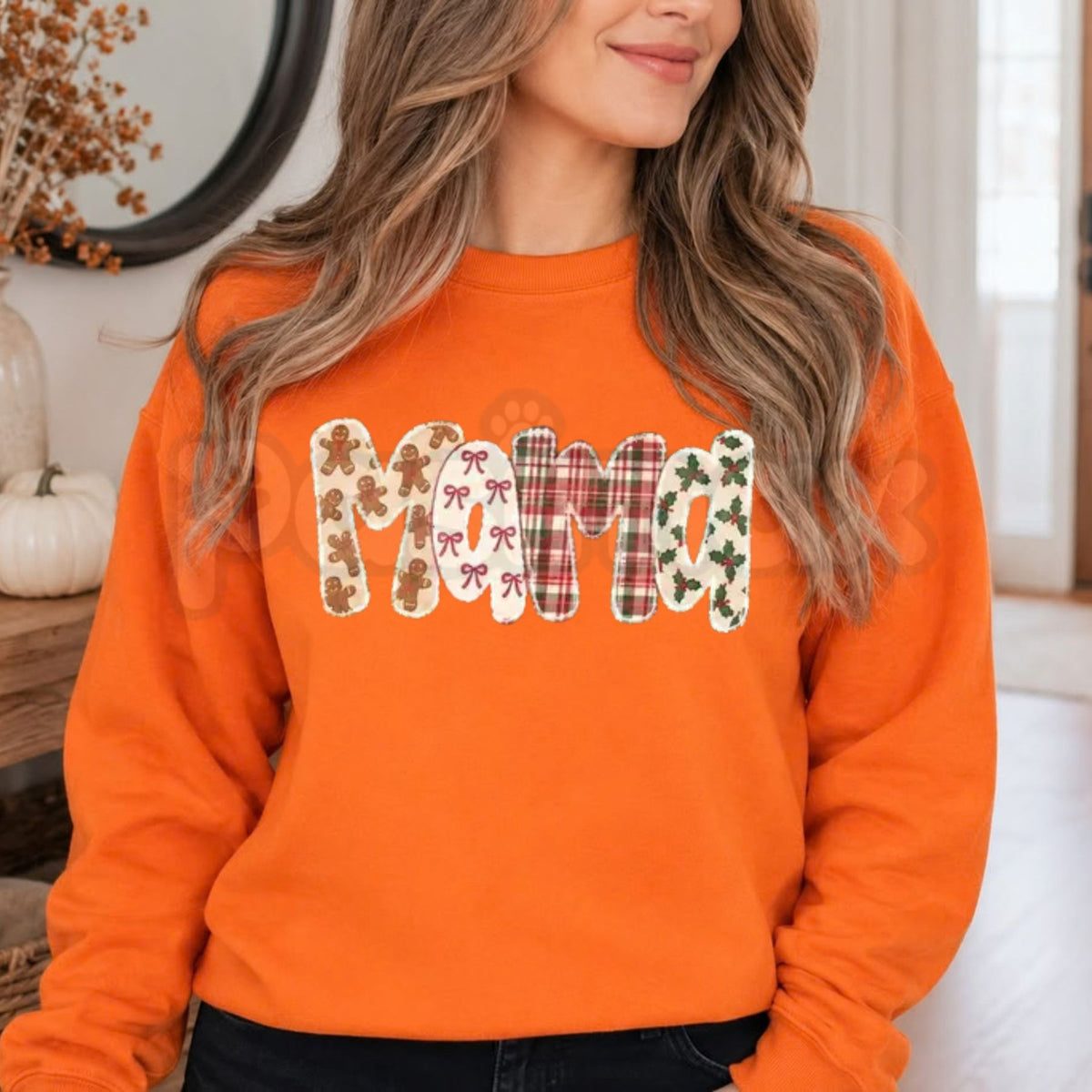 Family Name Gingerbread Plaid Sweatshirt | Forest Green Holiday Crewneck