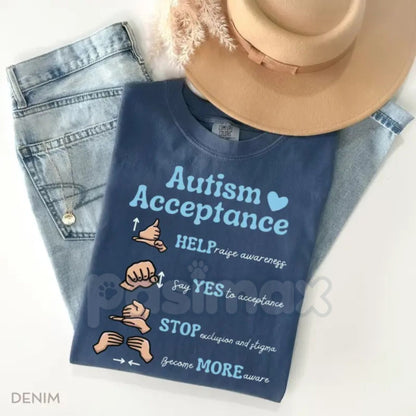 Comfort Colors® Autism Acceptance T-Shirt – Neurodiversity Advocacy Graphic Tee, Aesthetic SPED Teacher Gift, April Autism Awareness Month Shirt