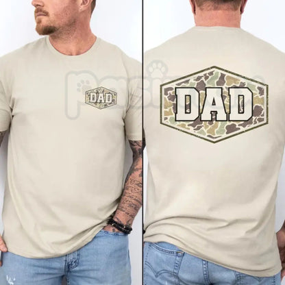 Comfort Colors® Vintage Duck Camo Dad T-Shirt – Retro Varsity Father's Day Gift Tee, Aesthetic Camouflage Outdoor Dad Unisex Shirt, Cool New Dad Gift