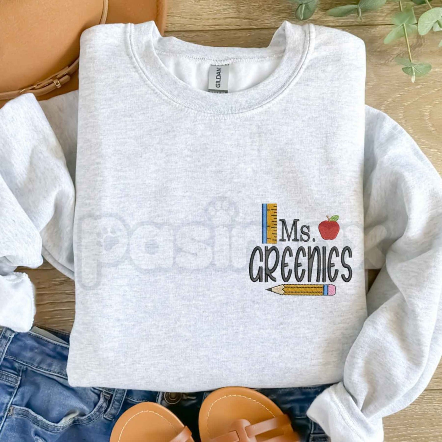 Personalized Teacher Sweatshirt – Custom Embroidered Name Crewneck