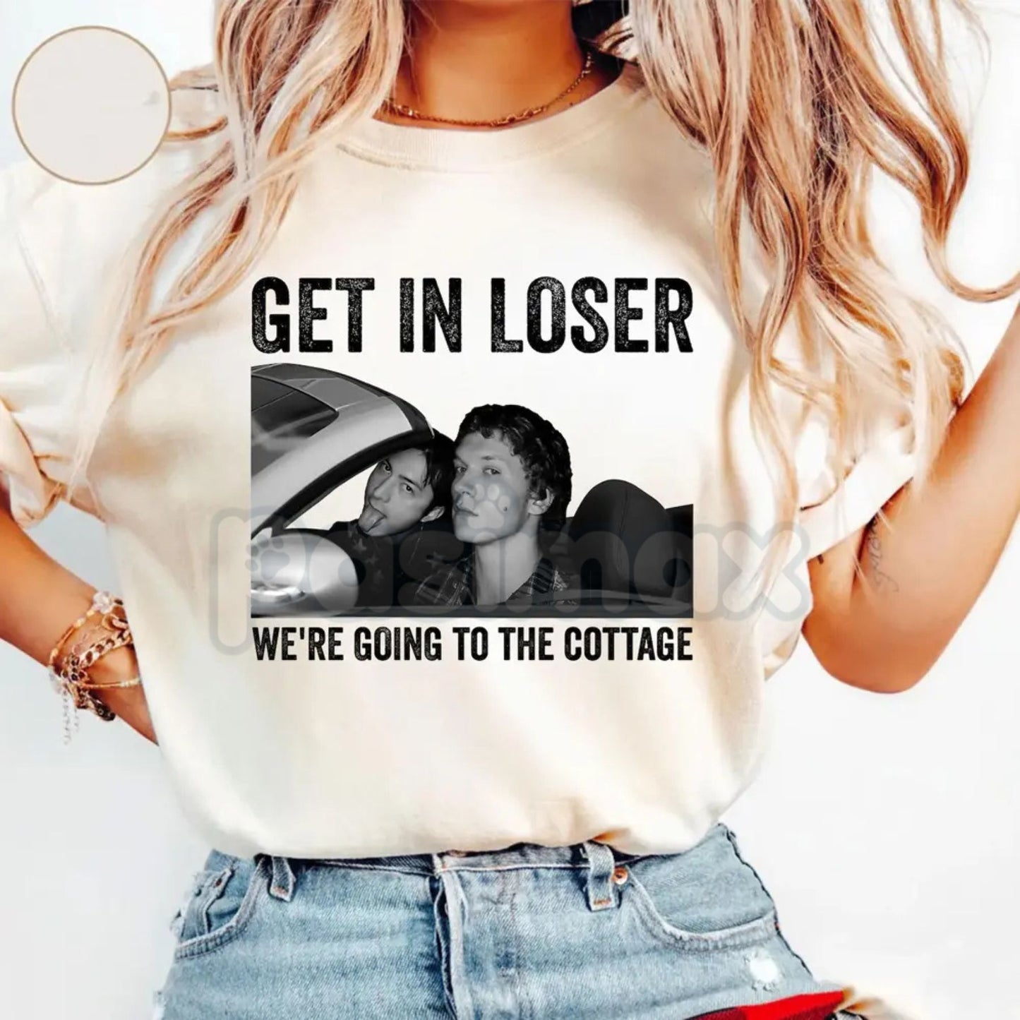 "Get In Loser We're Going To The Cottage" T-Shirt - Funny Weekend Getaway Graphic Tee, Cabin Life Aesthetic Apparel, Summer Lake House Gift Shirt