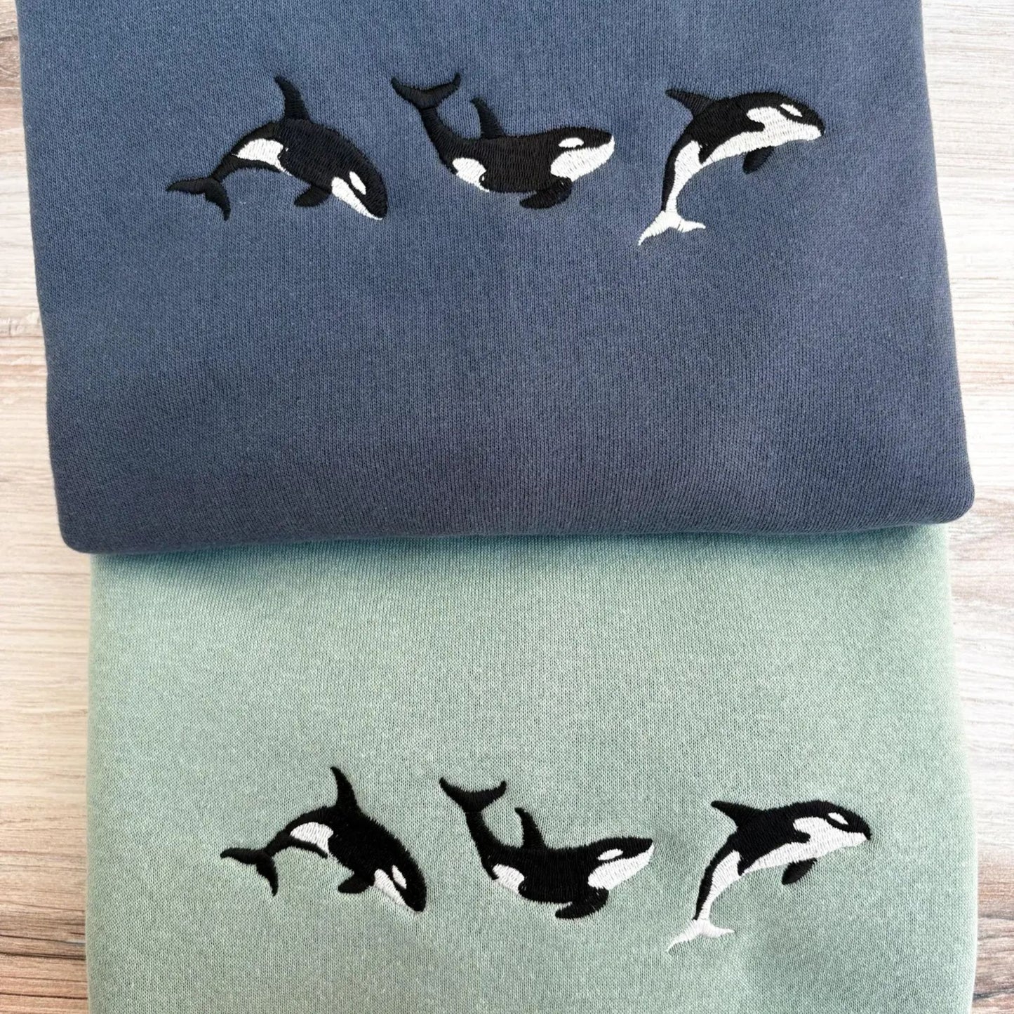 Embroidered Orca Sweatshirt – Ocean Lover's Crewneck, Killer Whale Apparel