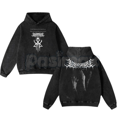 Lorna Shore Pain Remains Hoodie – Dancing Like Flames Washed Heavy Metal Pullover