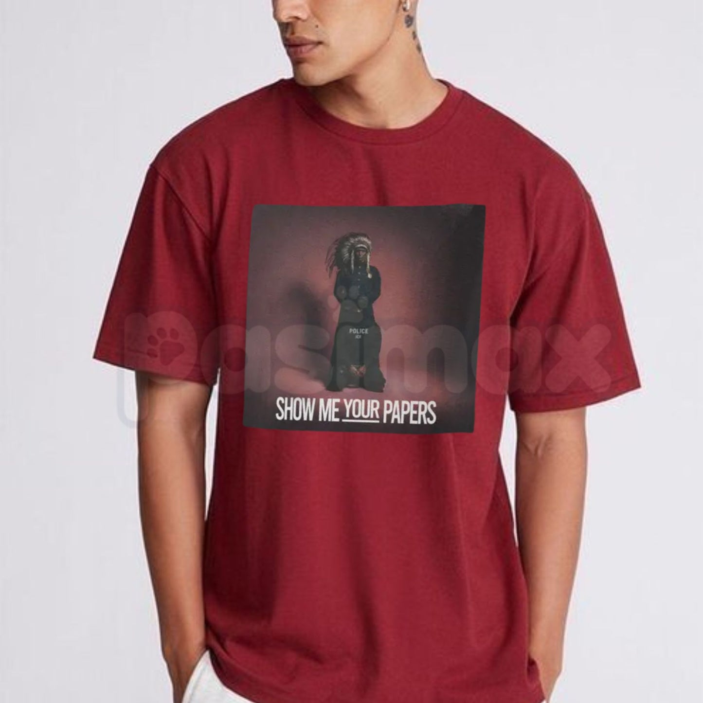 "Show Me Your Papers" Political T-Shirt – Sarcastic Immigrant Rights Civil Liberties Graphic Tee