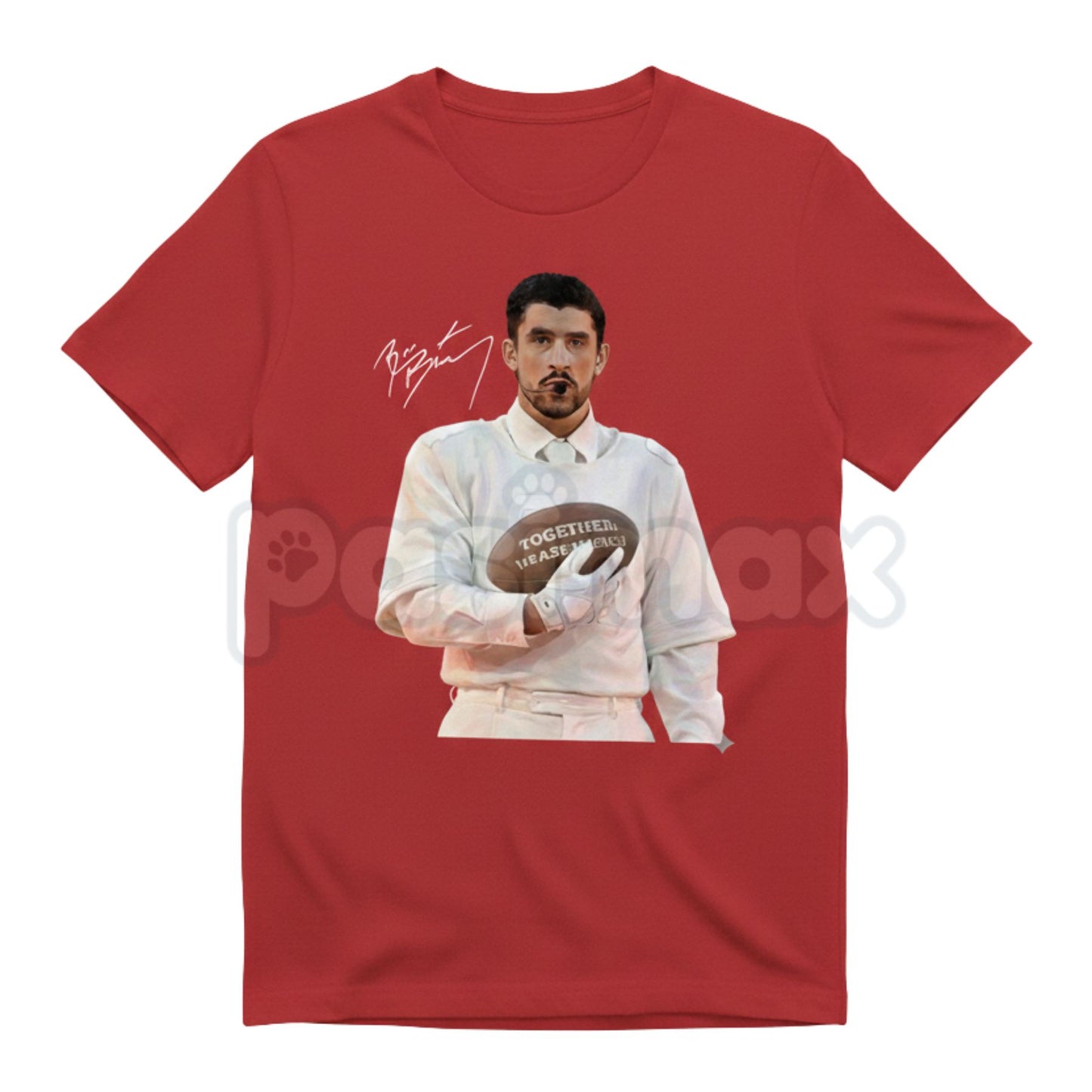 "Benito Gridiron" Football T-Shirt - Bad Bunny Inspired Sports Graphic Tee, Reggaeton Style Varsity Football Shirt, Premium Heavyweight Unisex Streetwear, Vintage Style Latin Music Artist Top, Custom Stadium Apparel for Fans