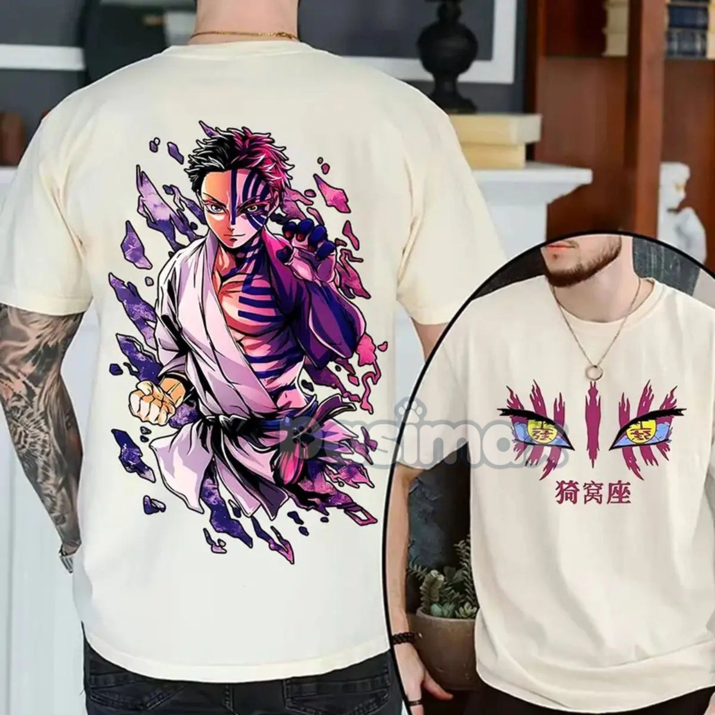 Official Akaza Kimetsu No Yaiba T-Shirt - Demon Slayer Anime Fan Apparel, Vibrant Manga Graphic
