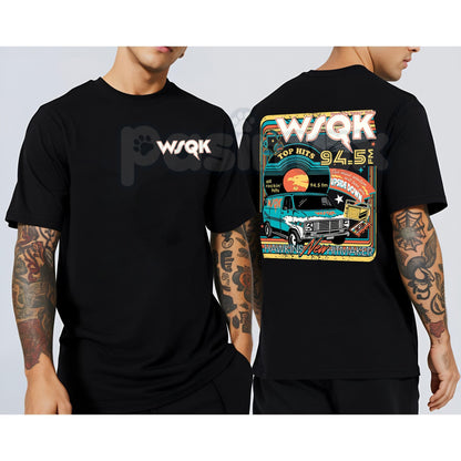 WSQK Hawkins Hellfire Club T-Shirt - Vintage 80s Radio Style Graphic Tee, Funny Tabletop Gaming Fantasy Shirt, Eddie Munson Inspired Hawkins Fan Apparel