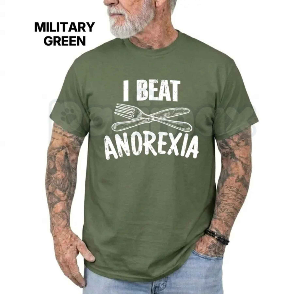 I Beat Anorexia T-Shirt – Funny Sarcastic Humour Casual Comfy Cotton Tee