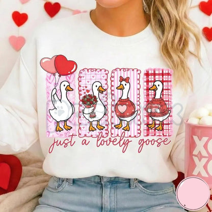 Silly Goose Valentines Sweatshirt | Funny Valentine's Day Crewneck | Aesthetic Retro Goose Shirt | Cute V-Day Gift for Her | Whimsical Heart Graphic Pullover