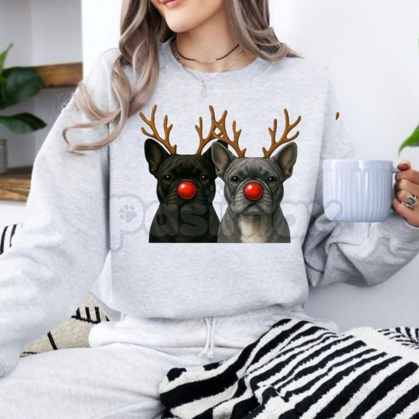 Christmas Reindeer Dog Sweatshirt – Festive Pet Graphic Holiday Apparel