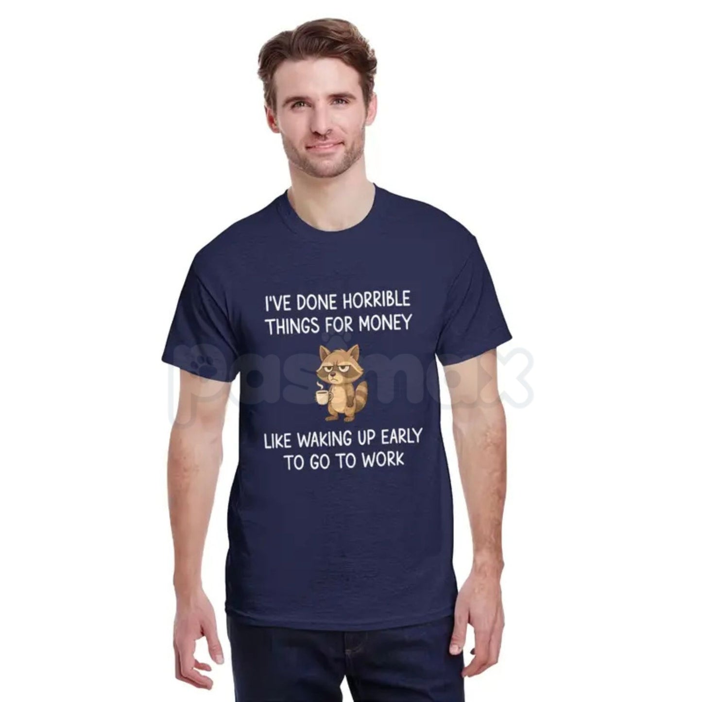 "I've Done Horrible Things For Money" Raccoon T-Shirt – Funny Trash Panda Graphic Tee, Premium 100% Cotton Dark Humor Shirt, Sarcastic Raccoon Joke Top, Made in USA