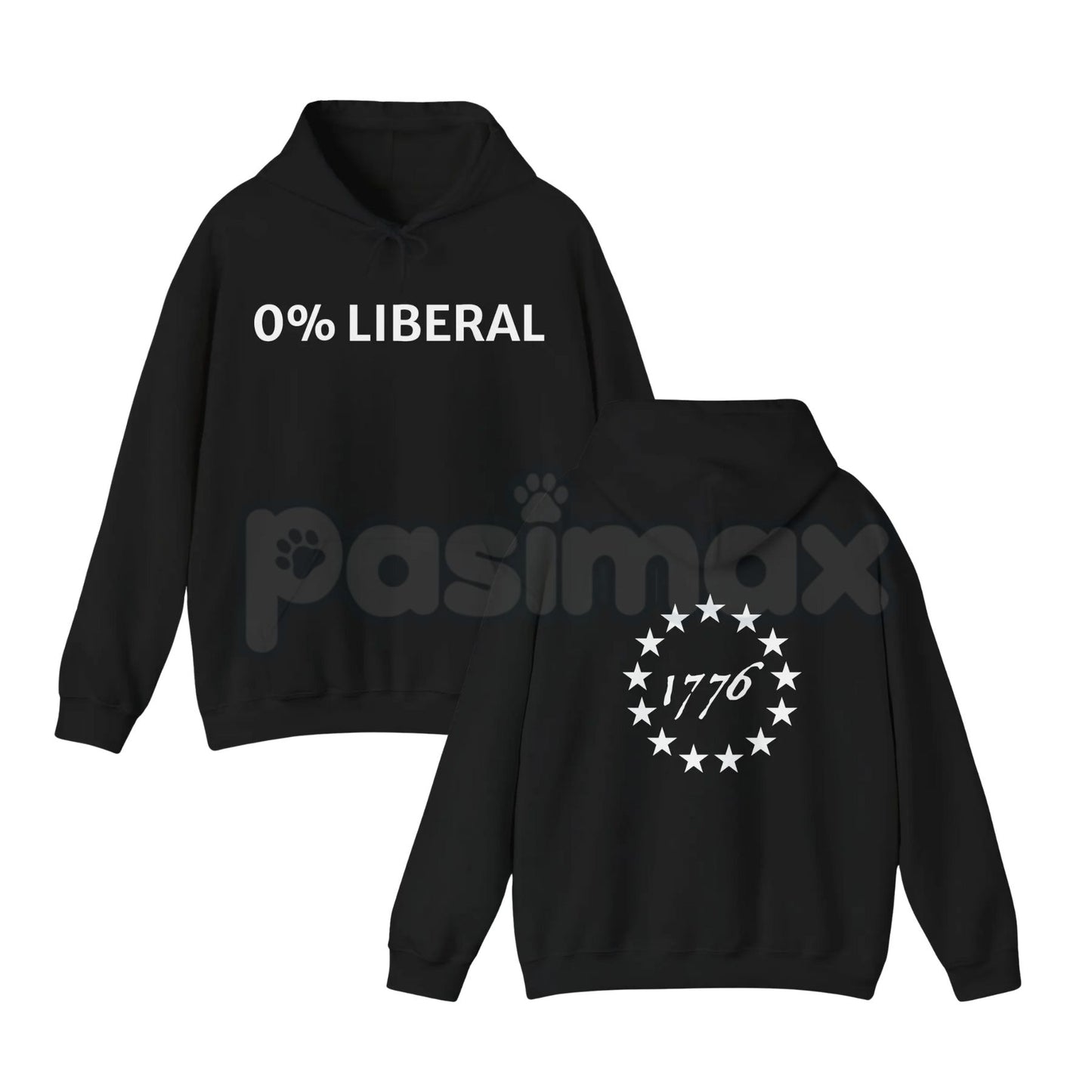 "0 Lib" Funny Dad Christmas Gift Hoodie – Sarcastic Conservative Humor Pullover, Anti-Liberal Statement Gear, Unisex