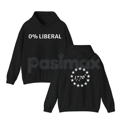 "0 Lib" Funny Dad Christmas Gift Hoodie – Sarcastic Conservative Humor Pullover, Anti-Liberal Statement Gear, Unisex
