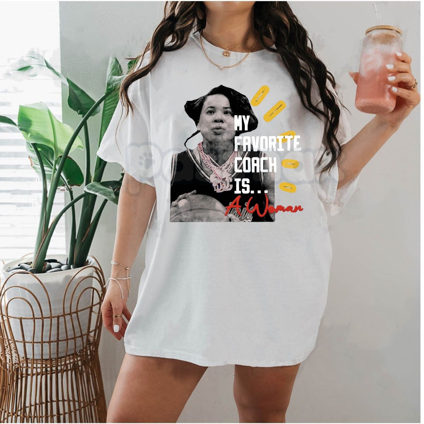 "My Favorite Coach is… A Woman" T-Shirt - Empowering Women in Sports Graphic Tee, Female Coach Appreciation Shirt, Girl Power Athletics Apparel, Sports Mentor Inspirational Top