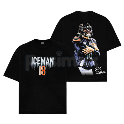 Caleb Williams 18 – Iceman 'Cold' Celly For Da Bears Cotton Hoodie, Sweatshirt & T-Shirt