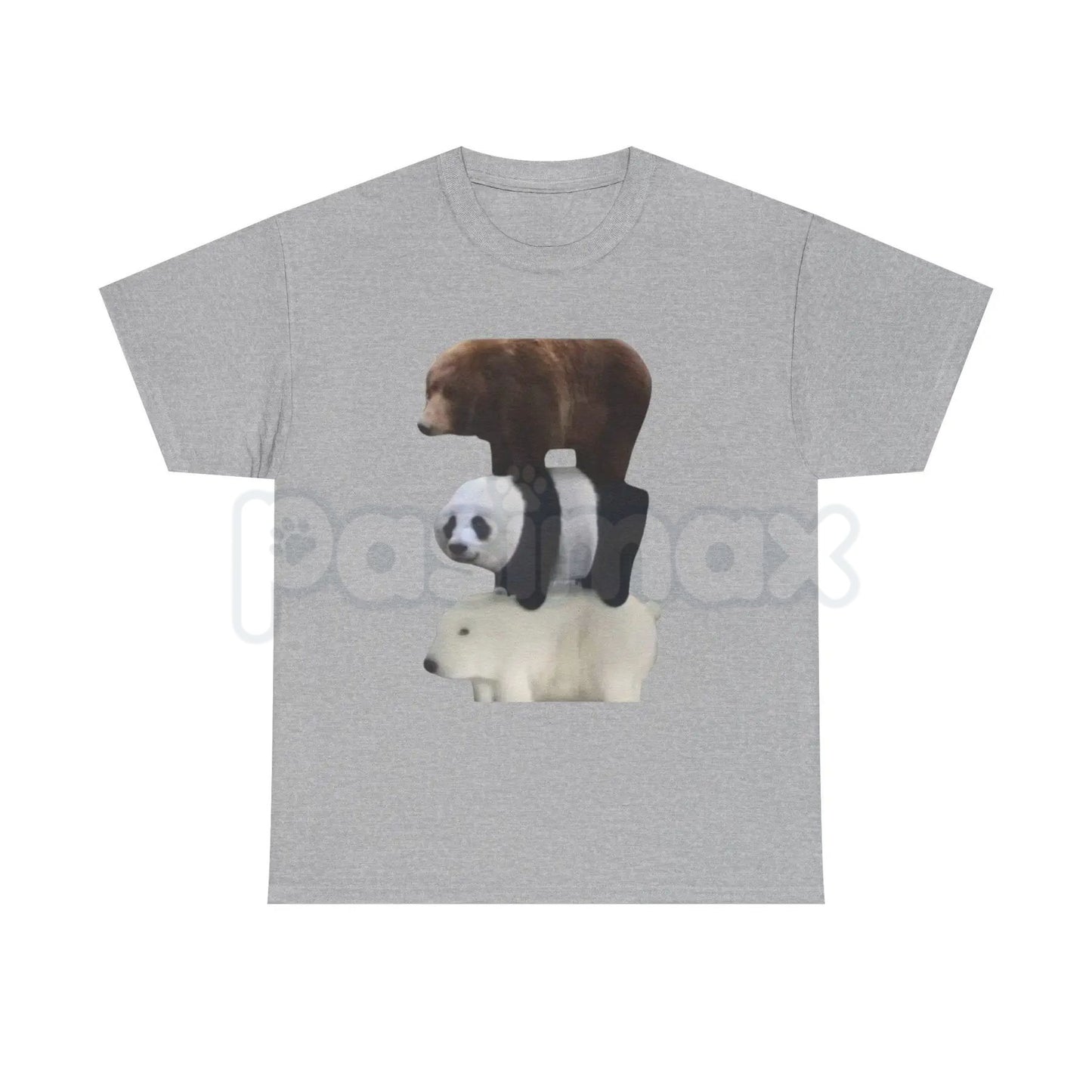 Stacked Bears Graphic Tee - Polar, Panda & Brown Bear Shirt, Minimalist Wildlife Nature Tee, Cute Animal Lover Gift, Premium Heavyweight Forest Animal Apparel