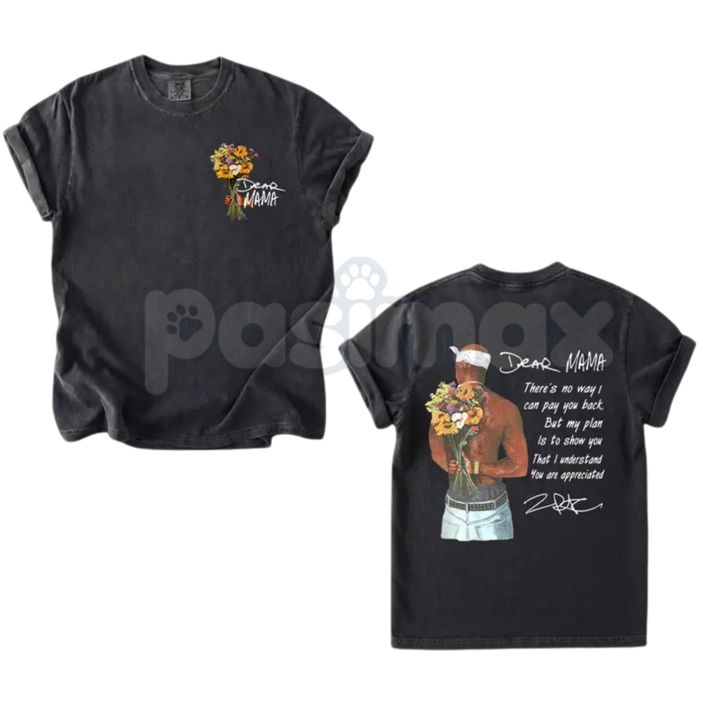 Comfort Colors® "Dear Mama" Tupac T-Shirt – Vintage 2Pac Quote Graphic Tee, Retro Hip Hop Legend Shirt, Aesthetic Rap Fan Tribute Gift