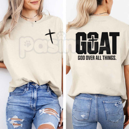 GOAT God Over All Things T-Shirt – Christian Faith Unisex Cotton Graphic Tee