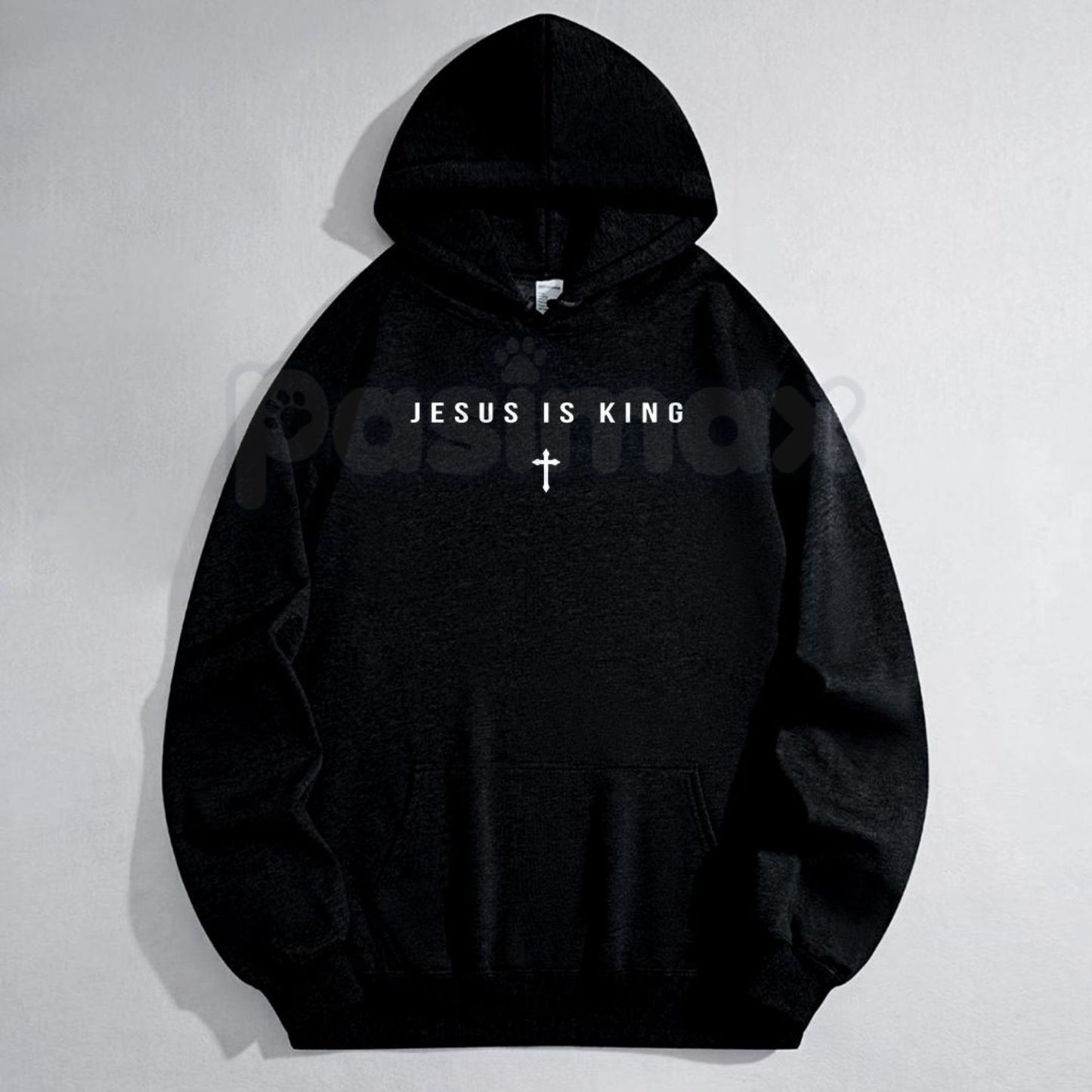 Jesus Is King Cross Graphic Hoodie – Faith-Based Christian Apparel, Religious Statement Pullover, Unisex
