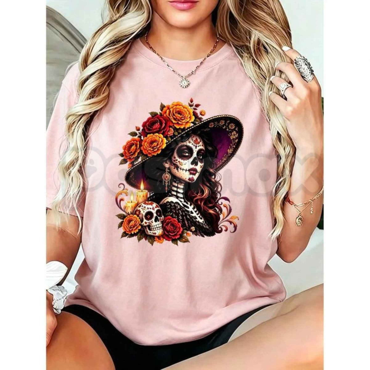 La Catrina Day of the Dead T-Shirt – Sugar Skull Mexican Tradition Unisex Tee
