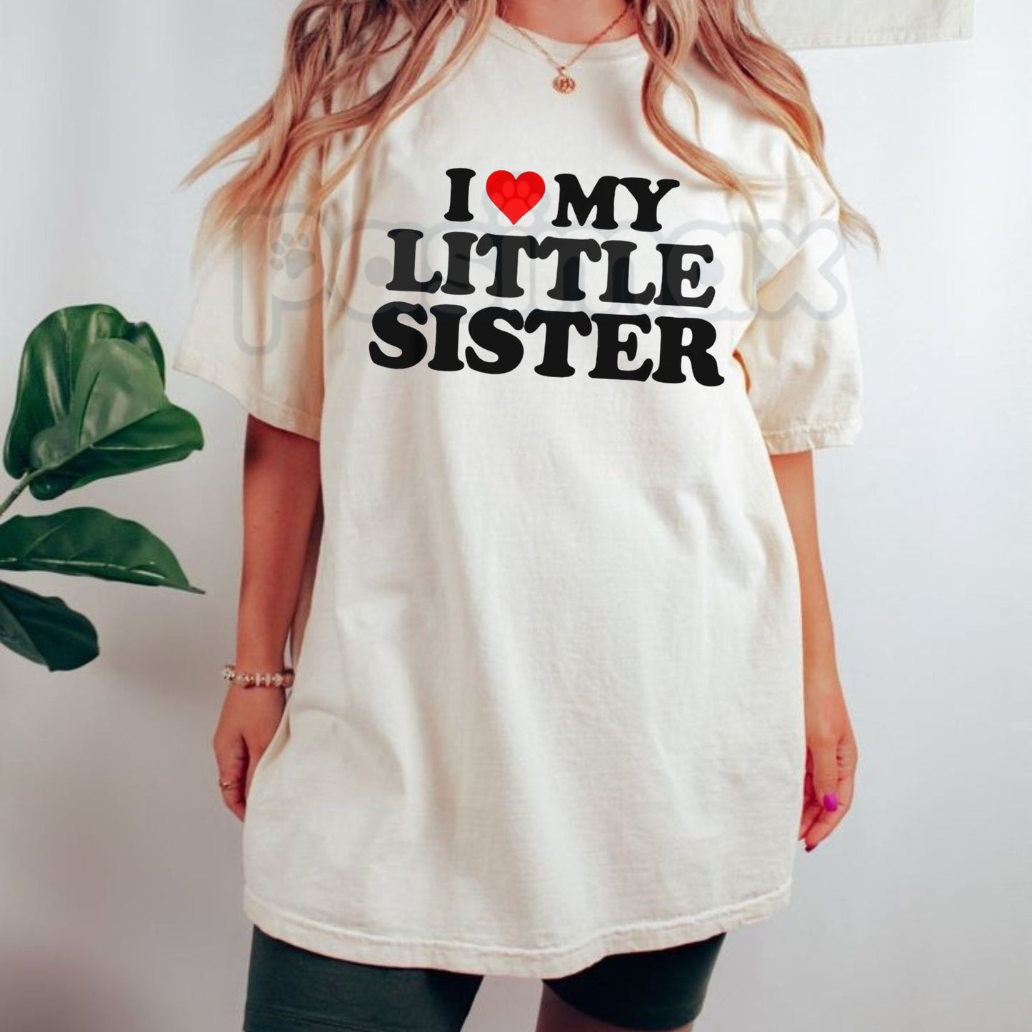 "I Love My Little Sister" T-Shirt - Made in USA Sibling Pride Tee, Best Big Brother/Sister Gift, Premium American-Made Family Apparel