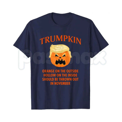 Trumpkin Halloween T-Shirt – Sarcastic Anti Trump Pumpkin Funny Unisex Cotton Tee
