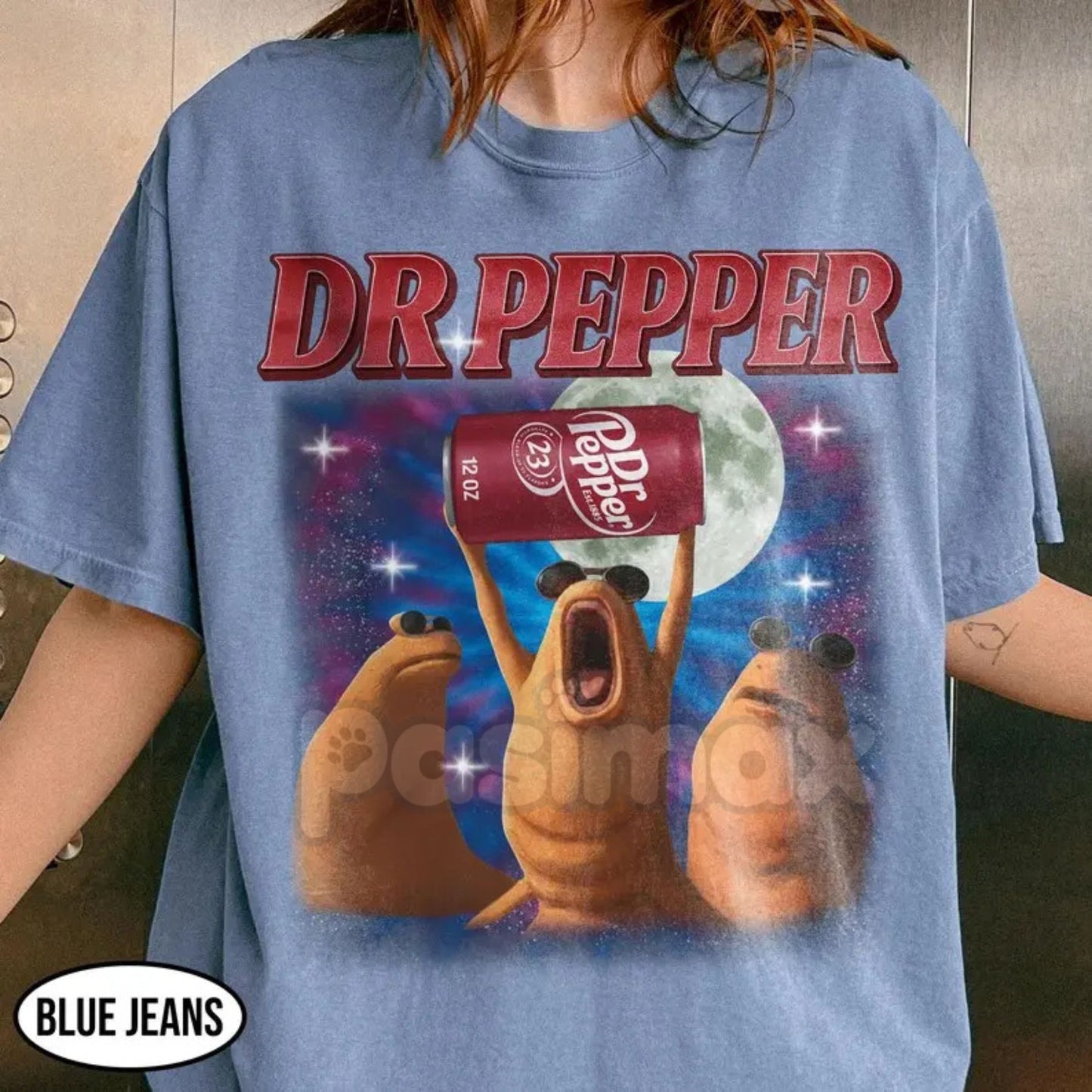 Comfort Colors® 'Marcus The Worm' Dr Pepper T-Shirt – Funny Internet Meme Tee, Brain Rot Humor Shirt, Viral Soda Aesthetic Apparel