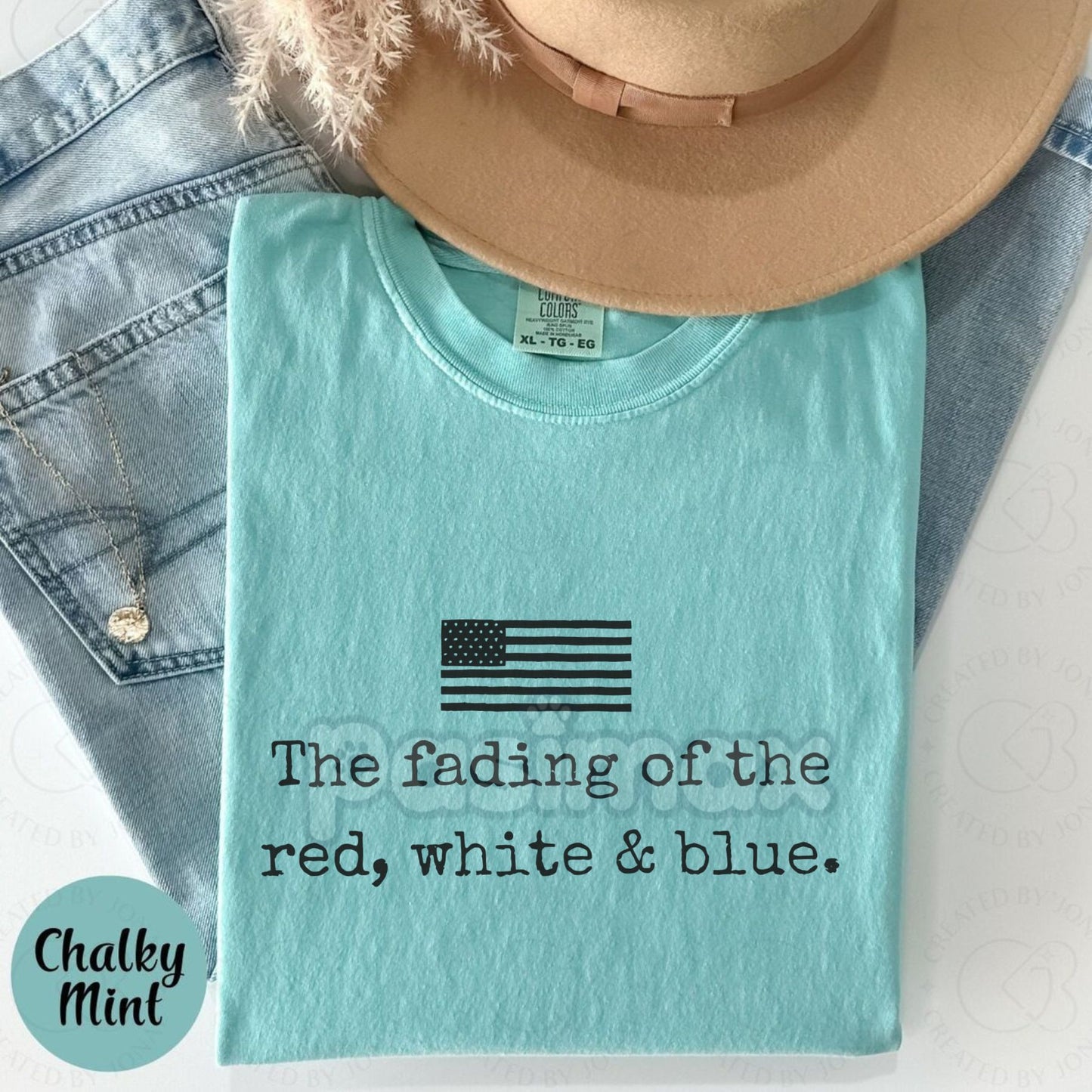 Comfort Colors® Unisex Streetwear Tee – Fading American Flag Graphic Shirt, Casual Vintage Red White Blue Style