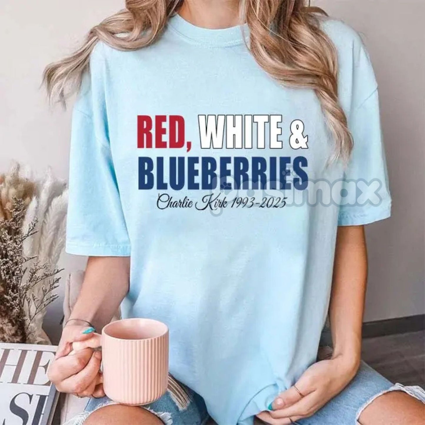 "Red White & Blueberries" Charlie Kirk T-Shirt - 1993-2025 Memorial Freedom Tee, TPUSA Apparel