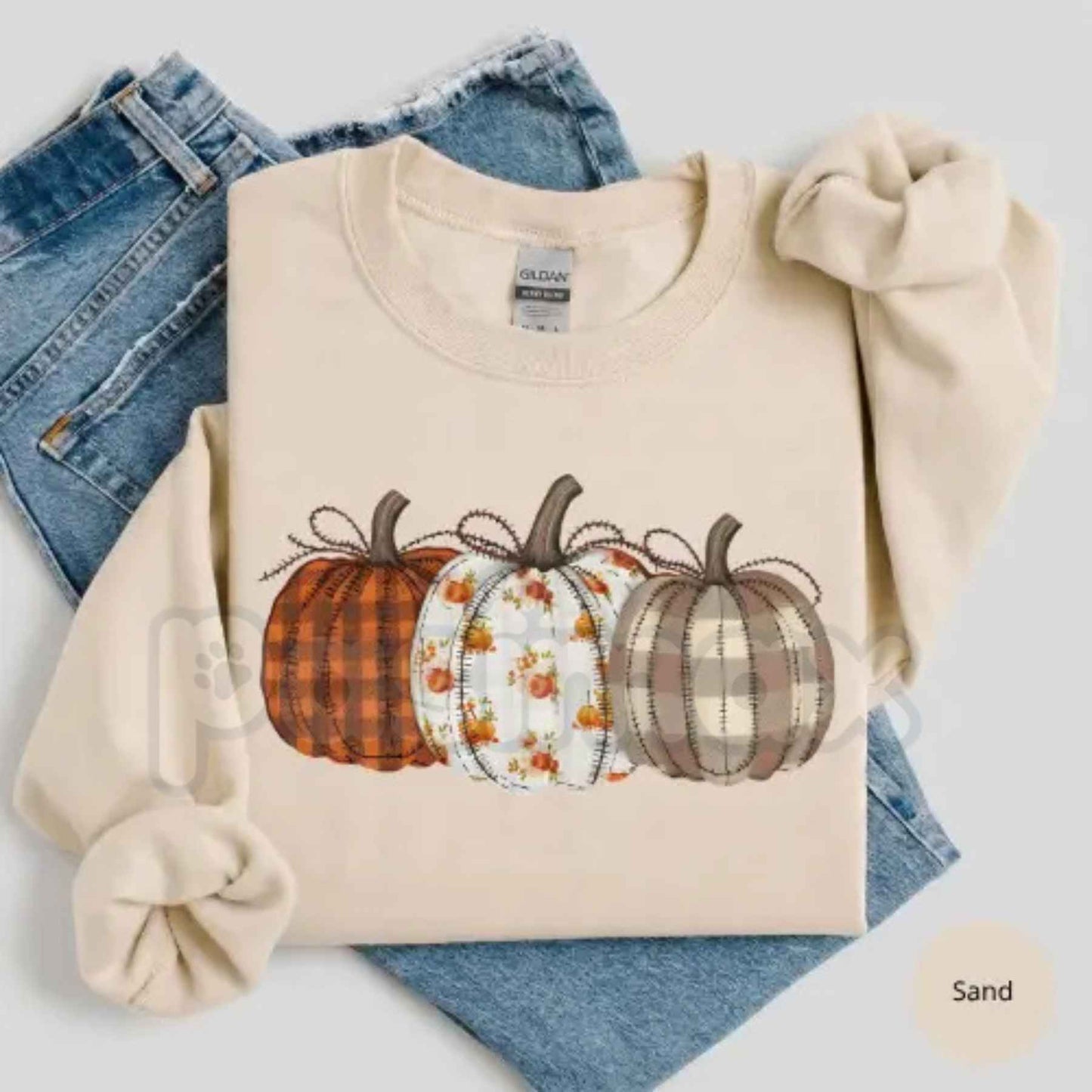 Boho Fall Pumpkin Sweatshirt | Earthy Botanical Autumn Crewneck