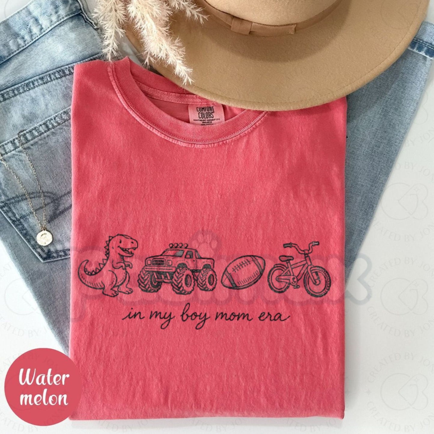 Comfort Colors® In My Boy Mom Era T-Shirt – Trendy Sports Mom Graphic Tee, Football & Monster Truck Mama Shirt, Cute Dinosaur Boy Mom Top