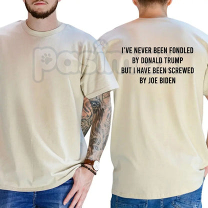 Funny "Screwed By Joe Biden" T-Shirt – Trump Supporter Anti-Biden Republican Graphic Tee