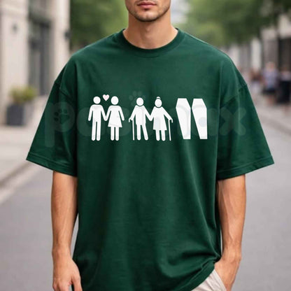 Till Death Do Us Part Life Journey Couple T-Shirt – Romantic Skeleton Graphic Tee, Matching Anniversary Unisex Cotton Shirt