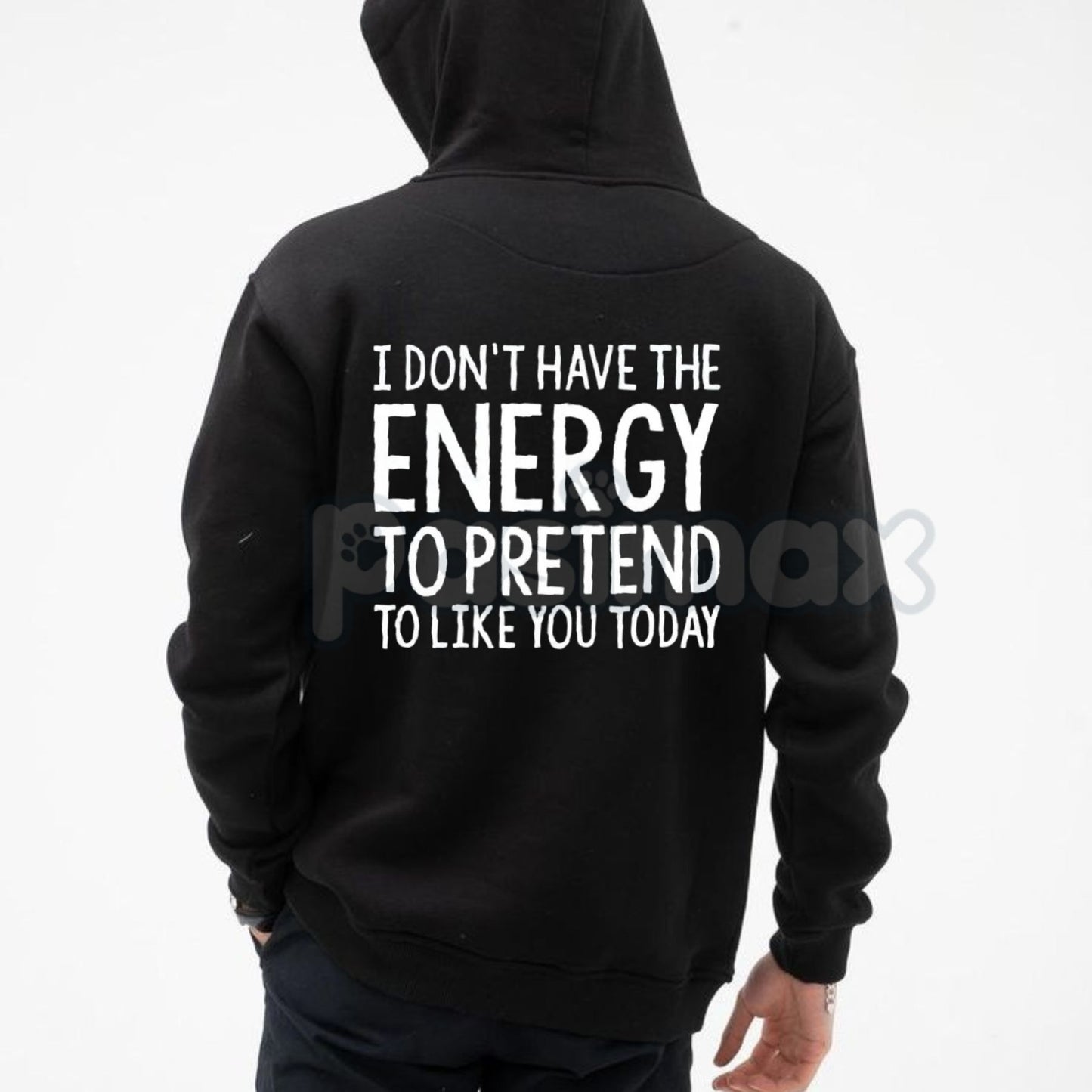 "Too Tired for Fake People" Hoodie – Honest Slogan Pullover, Sarcastic Introvert Statement Apparel, Unisex