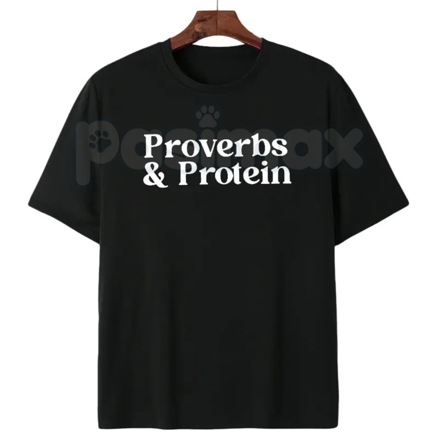 "Proverbs & Protein" Workout T-Shirt  – Funny Motivational Gym Graphic Tee, Premium 100% Cotton Weightlifting Top, Soft Lived-In Heavyweight Fitness Muscle Shirt, Made in USA