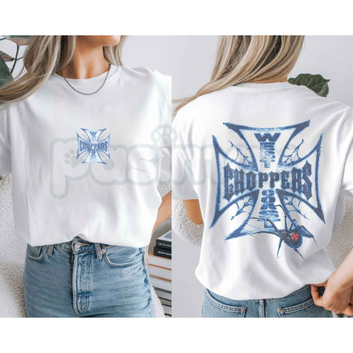 Y2K Vintage Biker West Coast Choppers Spider Web T-Shirt – Retro Graphic Unisex Tee