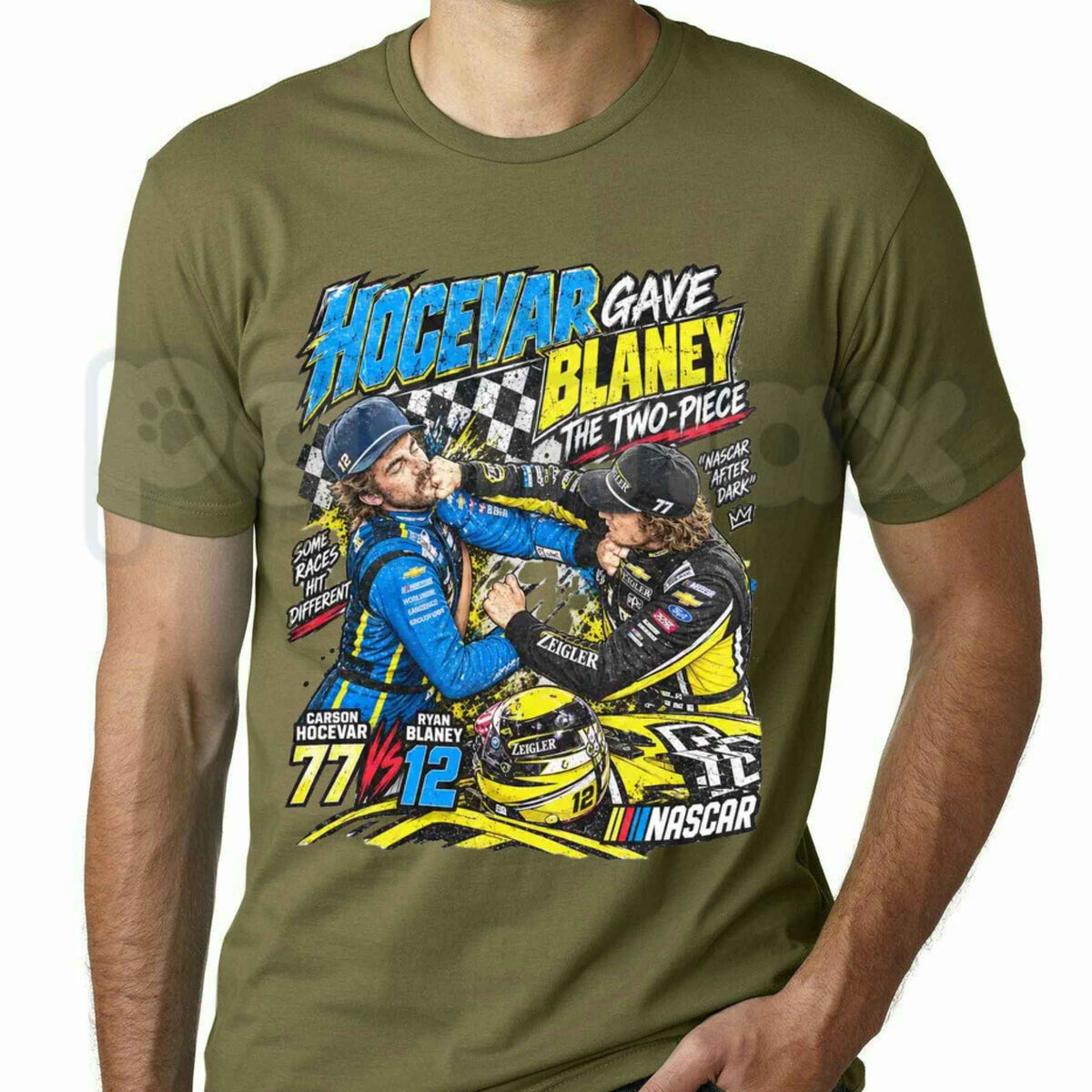 Ryan Blaney vs Carson Hocevar T-Shirt – NASCAR Racing Rivalry Graphic Unisex Tee