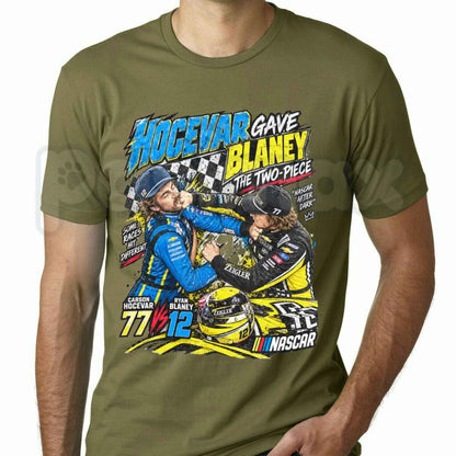 Ryan Blaney vs Carson Hocevar T-Shirt – NASCAR Racing Rivalry Graphic Unisex Tee