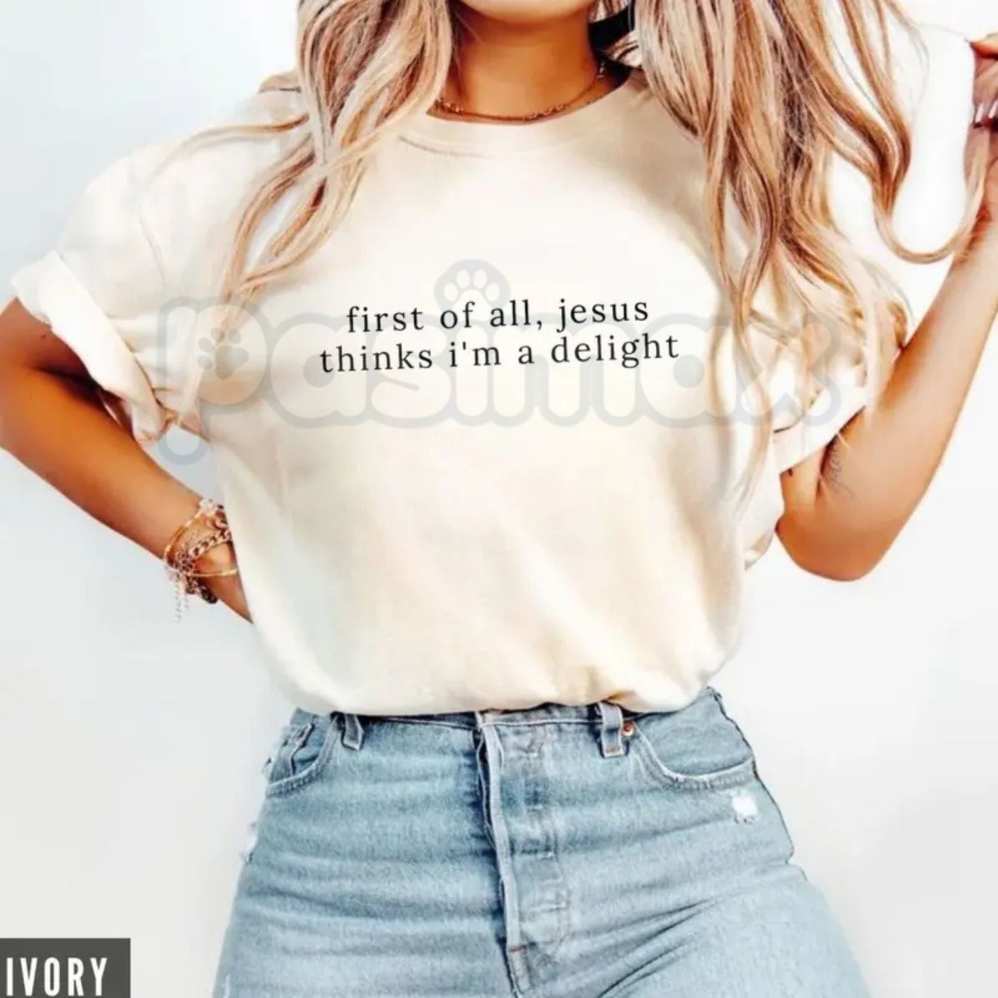 Comfort Colors® "Jesus Thinks I'm A Delight" T-Shirt – Funny Christian Graphic Tee, Sarcastic Faith-Based Shirt, Aesthetic Religious Gift for Her