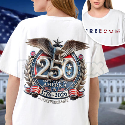 Official Freedom 250th Anniversary T-Shirt – USA 250 Years Independence 1776–2026 Graphic Tee